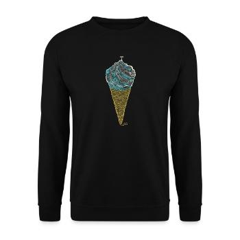 Glace Italienne labyrinthique (contours) - Unisex Sweatshirt - black - Front - Alina (178cm) & Michal (187cm)