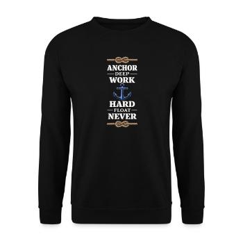 Seemannschaftsgeschenk Für Deckhand Ocean Work - Unisex Pullover - Schwarz - Vorne - Alina (178cm) & Michal (187cm)
