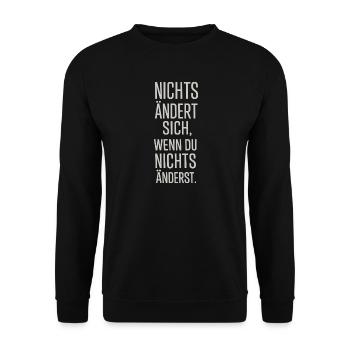Rien ne change si tu ne changes rien - Sweat-shirt Unisexe - noir - Devant - Alina (178cm) & Michal (187cm)