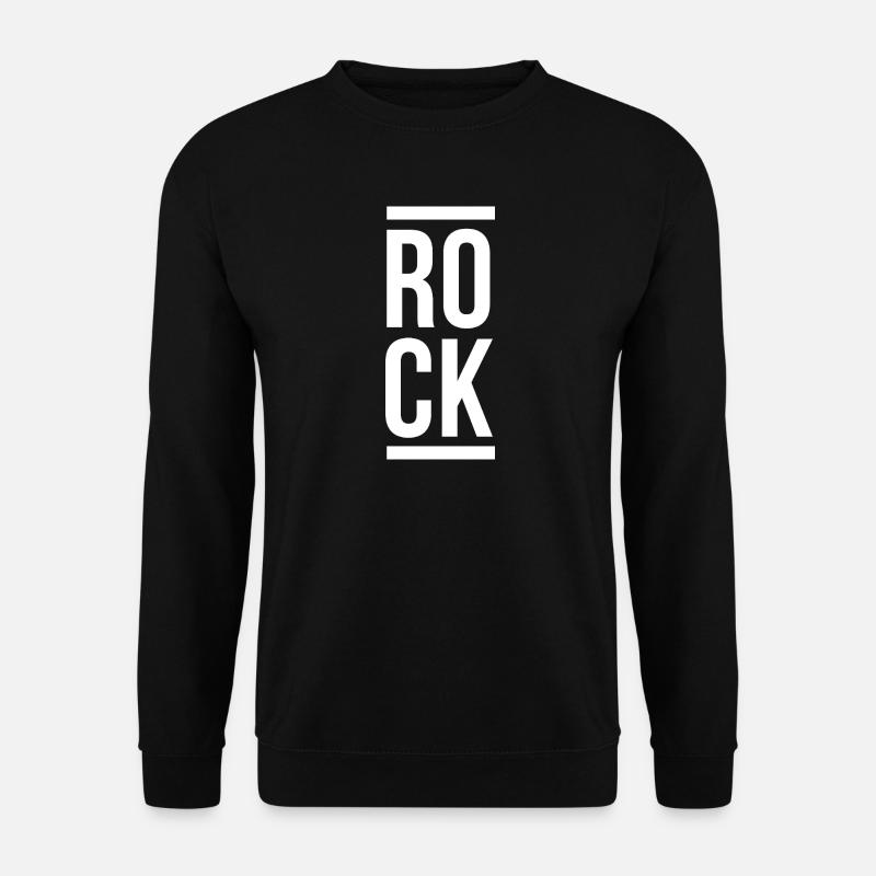 Rock Bold Vertikale Typografie - Unisex Pullover - Schwarz