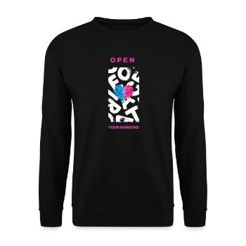 Ouvrez vos horizons - Sweat-shirt Unisexe - noir - Devant - Alina (178cm) & Michal (187cm)
