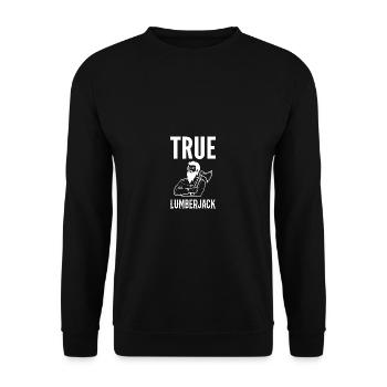 True Lumberjack Carpenter Gift - Unisex Sweatshirt - black - Front - Alina (178cm) & Michal (187cm)