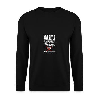 WiFi wurde lustiges Zitat mit der Familie Teen Vid - Unisex Pullover - Schwarz - Vorne - Alina (178cm) & Michal (187cm)