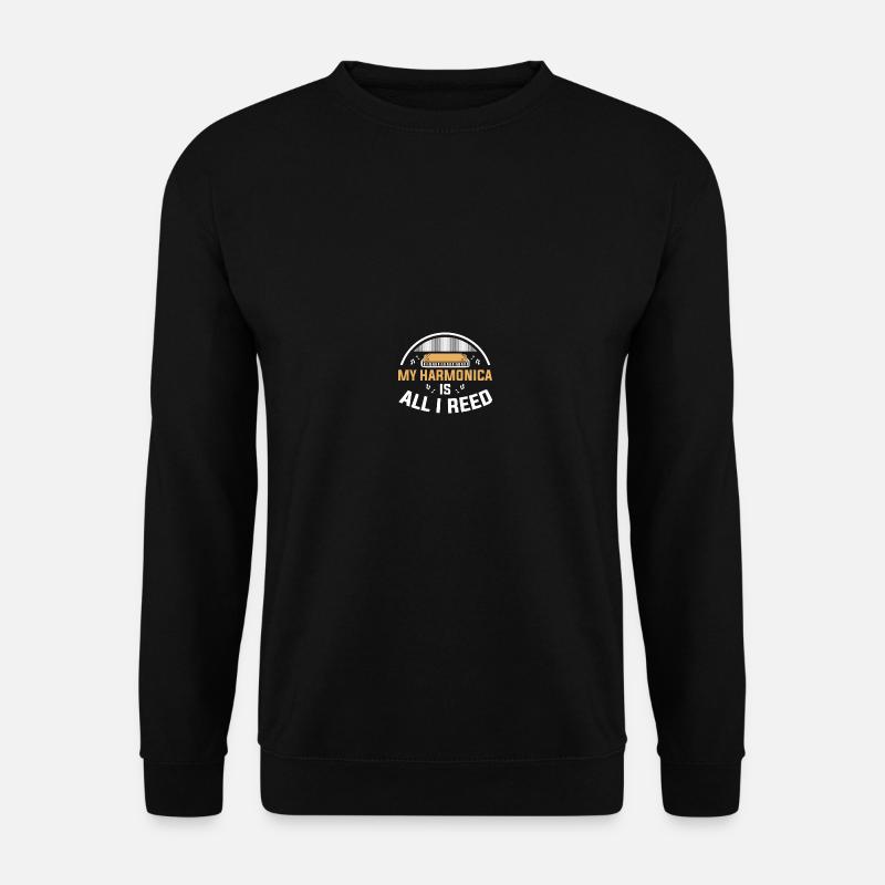 Mundharmonikaspieler - Unisex Pullover - Schwarz