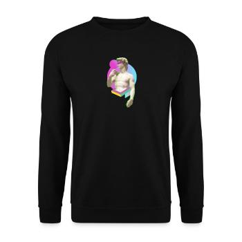 Michel-Ange David Statue Moderne Urbain Cadeau - Sweat-shirt Unisexe - noir - Devant - Alina (178cm) & Michal (187cm)