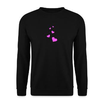 Herzen pink - Unisex Pullover - Schwarz - Vorne - Alina (178cm) & Michal (187cm)