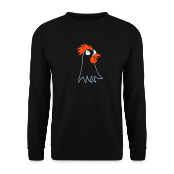 Henne / hen (head, 3c) - Unisex Sweatshirt - black - Front - Alina (178cm) & Michal (187cm)