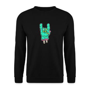 Costume d'Halloween Zombie Hand Rock - Sweat-shirt Unisexe - noir - Devant - Alina (178cm) & Michal (187cm)