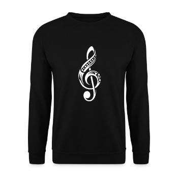 Clef Cool Tattoo Musique Style Tribal - Sweat-shirt Unisexe - noir - Devant - Alina (178cm) & Michal (187cm)