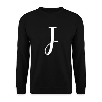 Calligraphy, initial J - Unisex Sweatshirt - black - Front - Alina (178cm) & Michal (187cm)
