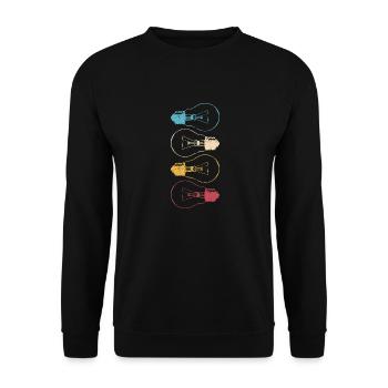 Idea Light Bulb Light Brain Cool Lamp Thinking 2 - Unisex Sweatshirt - black - Front - Alina (178cm) & Michal (187cm)