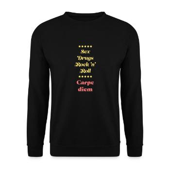 Sex Drugs Rock 'n' Roll – Music + Freedom + Happiness - Unisex Sweatshirt - black - Front - Alina (178cm) & Michal (187cm)