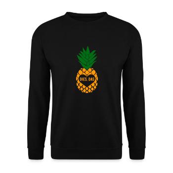 dies das Ananas lustiger Spruch - Unisex Pullover - Schwarz - Vorne - Alina (178cm) & Michal (187cm)