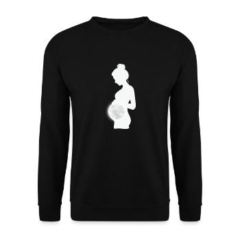 enceinte avec une tres belle lune - Sweat-shirt Unisexe - noir - Devant - Alina (178cm) & Michal (187cm)