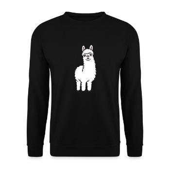 Cute little llama humor - Unisex Sweatshirt - black - Front - Alina (178cm) & Michal (187cm)