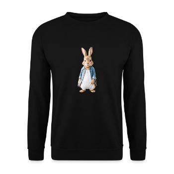 Niedlicher Hase braun 17 - Unisex Pullover - Schwarz - Vorne - Alina (178cm) & Michal (187cm)