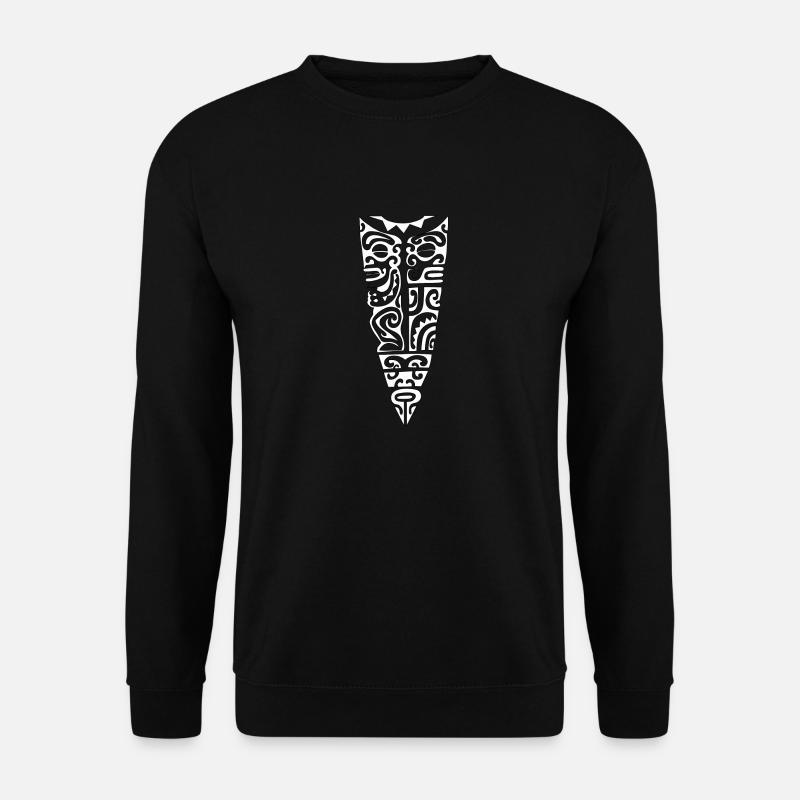 Maori Brust Logo 109 Weiß - Unisex Pullover - Schwarz
