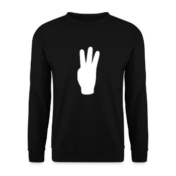 three finger greeting freedom - Unisex Sweatshirt - black - Front - Alina (178cm) & Michal (187cm)