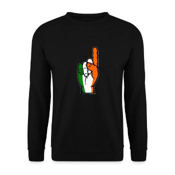 Ireland Flag Number 1 - Unisex Sweatshirt - black - Front - Alina (178cm) & Michal (187cm)