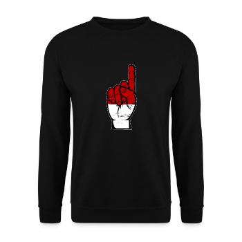 Indonesia flag number 1 used - Unisex Sweatshirt - black - Front - Alina (178cm) & Michal (187cm)