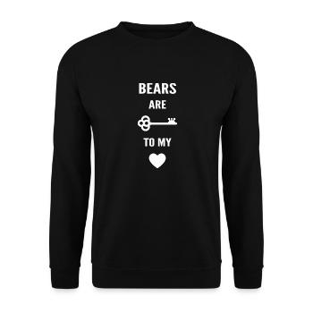 Bears are the key to my heart - Unisex Sweatshirt - black - Front - Alina (178cm) & Michal (187cm)