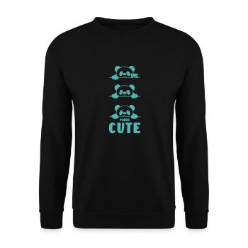 Panda Power Gift Bear Animal Gift Idea - Unisex Sweatshirt - black - Front - Alina (178cm) & Michal (187cm)