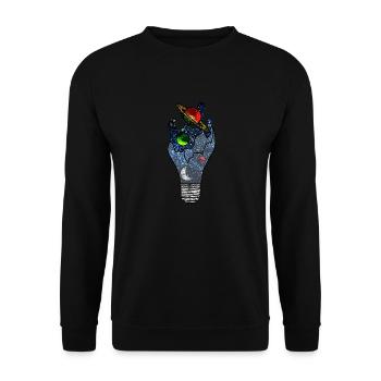 Kosmische Idee - Unisex Pullover - Schwarz - Vorne - Alina (178cm) & Michal (187cm)