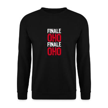 FINALE OHO - Fußball Sport Meisterschaft Gewinner - Unisex Pullover - Schwarz - Vorne - Alina (178cm) & Michal (187cm)