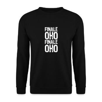 FINALE OHO - Fußball Sport Meisterschaft Gewinner - Unisex Pullover - Schwarz - Vorne - Alina (178cm) & Michal (187cm)