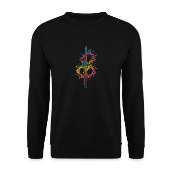 Flute player - Unisex Sweatshirt - black - Front - Alina (178cm) & Michal (187cm)