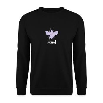 Lila Pastell Bee Pleased Biene Be Pleased - Unisex Pullover - Schwarz - Vorne - Alina (178cm) & Michal (187cm)