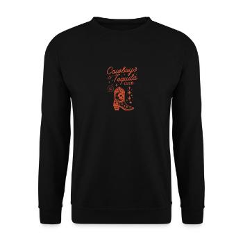 Cowboys Et Tequila Tenue Pour Femmes Rodéo - Sweat-shirt Unisexe - noir - Devant - Alina (178cm) & Michal (187cm)