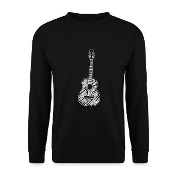 Guitare Musique hipster musicien - Sweat-shirt Unisexe - noir - Devant - Alina (178cm) & Michal (187cm)