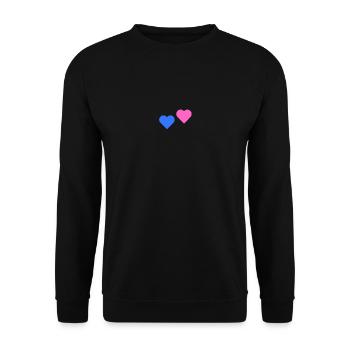 2 Herzen rosa blau - Unisex Pullover - Schwarz - Vorne - Alina (178cm) & Michal (187cm)