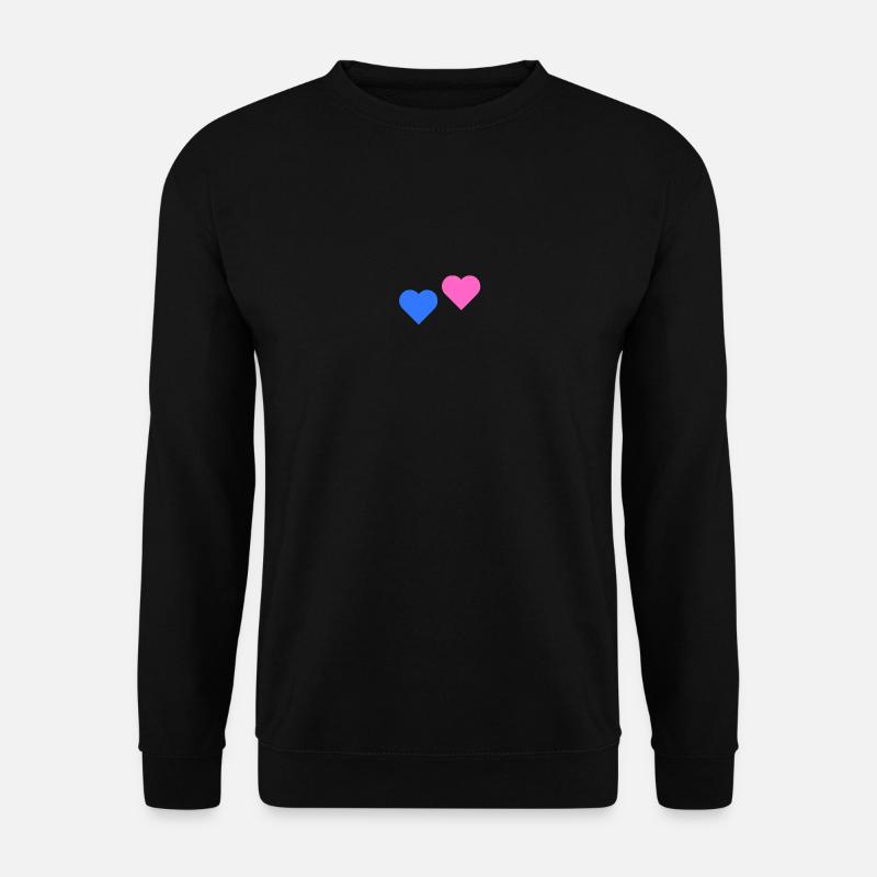 2 Herzen rosa blau - Unisex Pullover - Schwarz