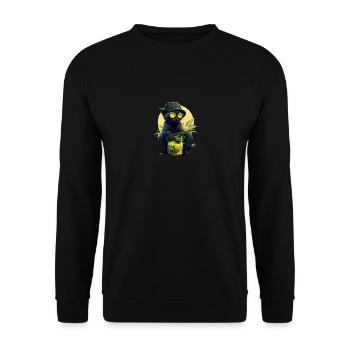 Cool Cat - Unisex Pullover - Schwarz - Vorne - Alina (178cm) & Michal (187cm)