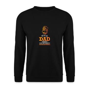 Bagger Dad Baustelle Fahrzeuge Baggerfahrer - Unisex Pullover - Schwarz - Vorne - Alina (178cm) & Michal (187cm)