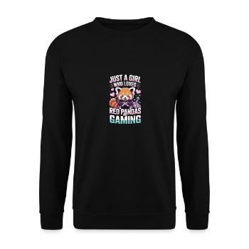 Just a girl who loves red pandas and gaming - Unisex Sweatshirt - black - Front - Alina (178cm) & Michal (187cm)