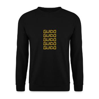 Vorname Guido - Unisex Pullover - Schwarz - Vorne - Alina (178cm) & Michal (187cm)