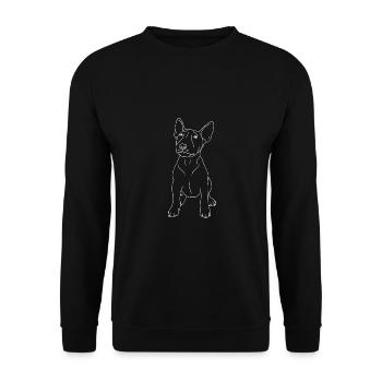Bullterrier Puppy - Unisex Pullover - Schwarz - Vorne - Alina (178cm) & Michal (187cm)
