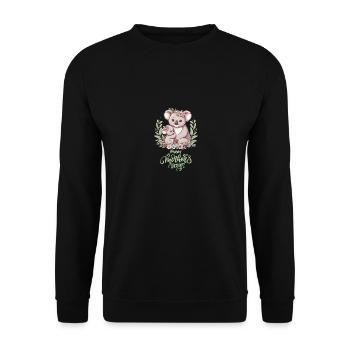 Koala Lover Hug Floral Mum Happy Mother's Day - Unisex Pullover - Schwarz - Vorne - Alina (178cm) & Michal (187cm)