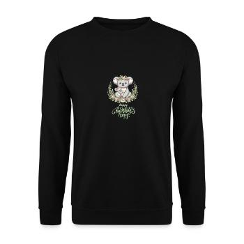 Koala Lover Hug Floral Mum Happy Mother's Day - Unisex Pullover - Schwarz - Vorne - Alina (178cm) & Michal (187cm)