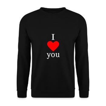 red heart red hearts red heart gift - Unisex Sweatshirt - black - Front - Alina (178cm) & Michal (187cm)