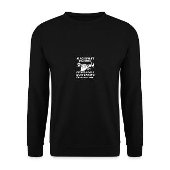 Maschinist Maschine Werkzeug Maschienenführer - Unisex Pullover - Schwarz - Vorne - Alina (178cm) & Michal (187cm)