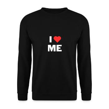 I love me - Ich liebe mich - Unisex Pullover - Schwarz - Vorne - Alina (178cm) & Michal (187cm)