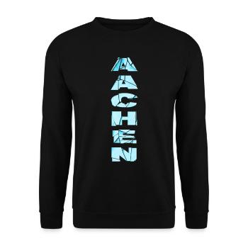 Aachen Germany City Font Skyline Home - Unisex Sweatshirt - black - Front - Alina (178cm) & Michal (187cm)