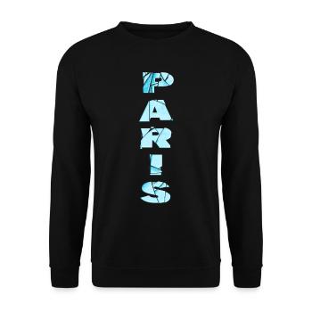 Paris France City Font Skyline Accueil - Sweat-shirt Unisexe - noir - Devant - Alina (178cm) & Michal (187cm)
