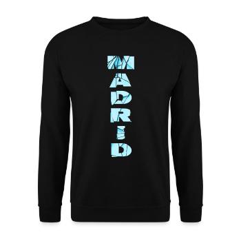 Madrid Espagne City Font Skyline Accueil - Sweat-shirt Unisexe - noir - Devant - Alina (178cm) & Michal (187cm)
