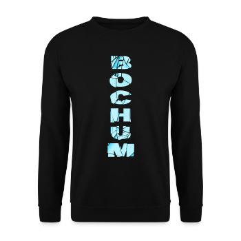 Bochum Deutschland Stadt Schrift Skyline Heimat - Unisex Pullover - Schwarz - Vorne - Alina (178cm) & Michal (187cm)