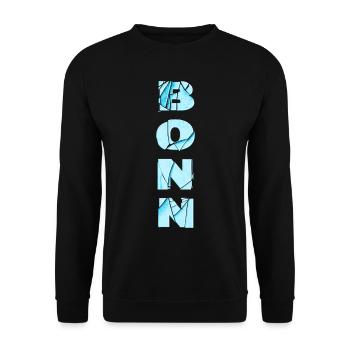 Bonn Deutschland Stadt Schrift Skyline Heimat - Unisex Pullover - Schwarz - Vorne - Alina (178cm) & Michal (187cm)